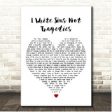 Panic! At The Disco I Write Sins Not Tragedies White Heart Song Lyric Print