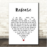 Pearl Jam Release White Heart Song Lyric Print