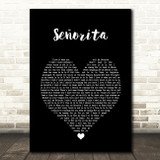Shawn Mendes & Camila Cabello Señorita Black Heart Song Lyric Print