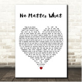 Beauty and the Beast No Matter What White Heart Song Lyric Print