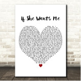 Belle & Sebastian If She Wants Me White Heart Song Lyric Print