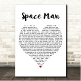 Sam Ryder Space Man White Heart Song Lyric Print