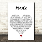 Spencer Crandall Made White Heart Song Lyric Print