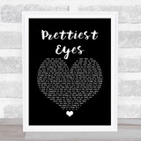 The Beautiful South Prettiest Eyes Black Heart Song Lyric Print