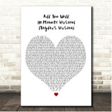 Taylor Swift All Too Well (10 Minute Version) (Taylors Version) White Heart Song Lyric Print