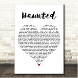 Taylor Swift Haunted White Heart Song Lyric Print