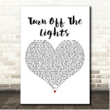 Teddy Pendergrass Turn Off The Lights White Heart Song Lyric Print