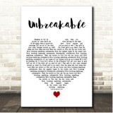 TELYKast Unbreakable White Heart Song Lyric Print