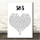 ABBA S.O.S. White Heart Song Lyric Print