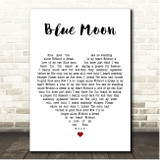 Billie Holiday Blue Moon White Heart Song Lyric Print