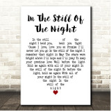 The Five Satins In The Still Of The Night White Heart Song Lyric Print