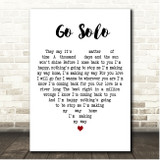 Tom Rosenthal Go Solo White Heart Song Lyric Print