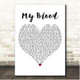 Westlife My Blood White Heart Song Lyric Print