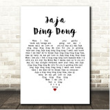 Will Ferrell & My Marianne Jaja Ding Dong White Heart Song Lyric Print