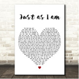 Brantley Gilbert Just as I am White Heart Song Lyric Print