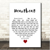 Buddy Holly Heartbeat White Heart Song Lyric Print