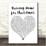 Chris Rea Driving Home for Christmas White Heart Song Lyric Print