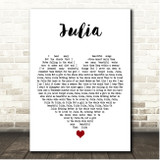 Colony House Julia White Heart Song Lyric Print