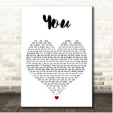 Dan + Shay You White Heart Song Lyric Print