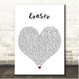 Ed Sheeran Eraser White Heart Song Lyric Print