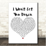 Alex Clare I Won't Let You Down White Heart Song Lyric Print