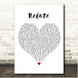 for KING & COUNTRY RELATE White Heart Song Lyric Print