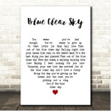 George Strait Blue Clear Sky White Heart Song Lyric Print