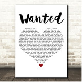 Hunter Hayes Wanted White Heart Song Lyric Print