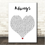 James Arthur Always White Heart Song Lyric Print