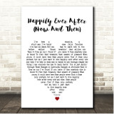 Jimmy Buffett Happily Ever After (Now And Then) White Heart Song Lyric Print