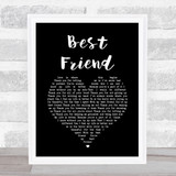 Jason Mraz Best Friend Black Heart Song Lyric Quote Print