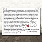 Andy Williams Can't Take My Eyes Off You Line Art Doves & Heart Song Lyric Print