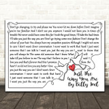Billy Joel Just The Way You Are Line Art Doves & Heart Song Lyric Print