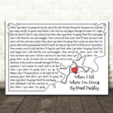 Brad Paisley When I Get Where I'm Going Line Art Doves & Heart Song Lyric Print