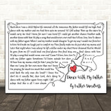 Luther Vandross Dance With My Father Line Art Doves & Heart Song Lyric Print