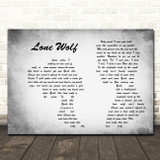 Eric Church Lone Wolf Grey Landscape Man & Lady Song Lyric Print