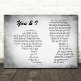 Avant Featuring Keke Wyatt You & I Grey Landscape Man & Lady Song Lyric Print