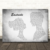 benny blanco, Halsey & Khalid Eastside Grey Landscape Man & Lady Song Lyric Print