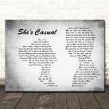 The Hunna She's Casual Grey Landscape Man & Lady Song Lyric Print