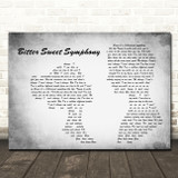 The Verve Bitter Sweet Symphony Grey Landscape Man & Lady Song Lyric Print