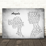 The xx Angels Grey Landscape Man & Lady Song Lyric Print