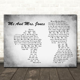 Billy Paul Me And Mrs. Jones Grey Landscape Man & Lady Song Lyric Print