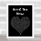 Lady Antebellum Need You Now Black Heart Song Lyric Quote Print