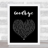 Lionel Richie Goodbye Black Heart Song Lyric Quote Print