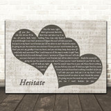 Jonas Brothers Hesitate Black & White Two Hearts Song Lyric Print