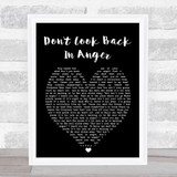 Don't Look Back In Anger Oasis Black Heart Quote Song Lyric Print