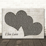 Keb Mo I See Love Black & White Two Hearts Song Lyric Print