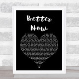 Rascal Flatts Better Now Black Heart Song Lyric Quote Print