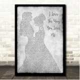 John Michael Montgomery I Love The Way You Love Me Grey Black Border Lesbians Song Lyric Print