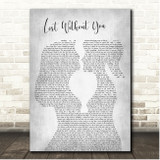 Freya Ridings Lost Without You Grey Lesbian Plain Couple Song Lyric Print